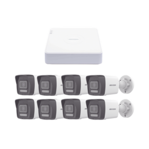 Kit IP 1080p (2 Megapixel) | NVR de 8 Canales con 8 Puertos PoE | 8 Cámaras IP Bala ColorVu Lite y Motion Detection 2.0 | Micrófono Integrado