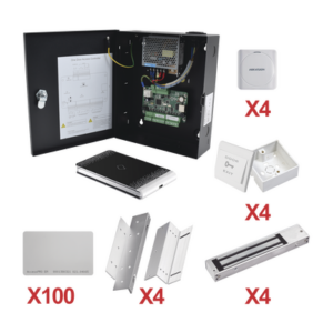 Kit de Control de Acceso con TARJETA para 4 Puertas | TODO INCLUIDO | Software IVMS4200 incluido