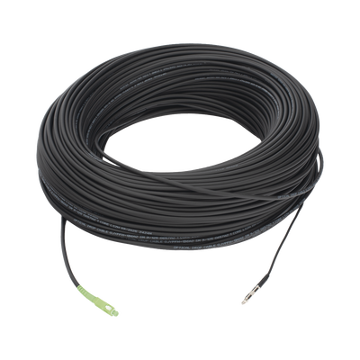 Rollo de Fibra Óptica Drop Redonda G657A2 Monomodo Simplex de 200 Metros con Conectores SC|APC-SC|APC para Instalaciones Aéreas, Subterráneas o a la Intemperie