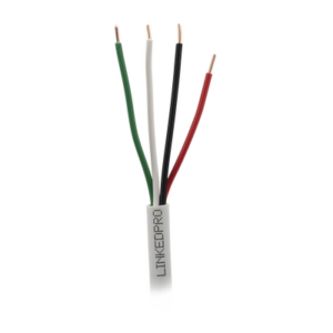 Bobina de Cable 305 Metros (1000 Pies): 4 x 22 AWG, Color Blanco, CM, Para Sistemas de Seguridad y Alarmas