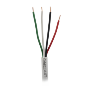 Bobina de 305 Metros (1000 Pies) | Alambre de Cobre 4 x 18 AWG | Color Blanco | CM | Para Sistemas de Seguridad y Alarmas