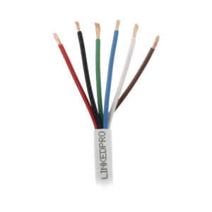Bobina de 305 Metros (1000 Pies) | Alambre de cobre | 6 x 18 AWG | Color Blanco | CMR | Para Sistemas de Seguridad y Alarmas