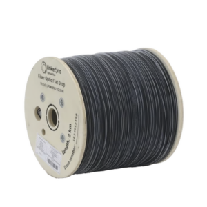 Carrete de 2 Kilómetros de Fibra Óptica Drop Plana, Interior|Exterior G.657A2 Monomodo de 1 Hilo (Unifibra), Dieléctrica, Forro Negro, Compatible con Conectores FASC, FASCUP, FASCLC