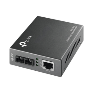 Convertidor Fibra Óptica Monomodo | 1 Puerto RJ45 10|100 Mbps | Puerto Fibra Óptica SC 100 Mbps | Hasta 20 kilometros | Plug and Play