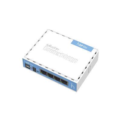 (hAP Lite) 4 Puertos Fast Ethernet y Wi-Fi 2.4 GHz 802.11 b|g|n