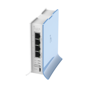 (hAP lite TC) 4 Puertos Fast Ethernet, Wi-Fi 2.4 GHz 802.11 b|g|n y base tipo Torre