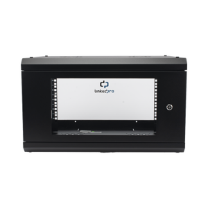 Gabinete de Pared con Puerta de Cristal Templado, 455mm de Profundidad, 6U Rack de 19'', Acero Reforzado