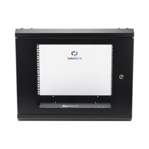 Gabinete de Pared con Puerta de Cristal Templado, 455 mm de Profundidad, 9U Rack de 19'', Acero Reforzado