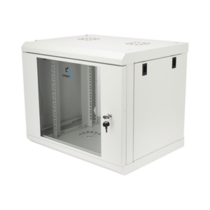 Gabinete de Pared de 9U con Puerta de Cristal Templado, 479.5 mm de Profundidad, Rack de 19'', Acero Reforzado Gris Mate