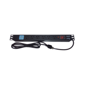 Tomacorriente Horizontal (PDU) de 6 contactos (NEMA 5-15R) + 2 USB para instalación en Rack de 19", 1UR, 125 Vca| 15 A (THE0040091001001)