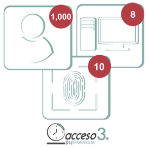 [BAJO PEDIDO] Licencia de 3 años para software Acceso3 TITANIUM | 1000 Empleados | 10 reloj | 10 PC