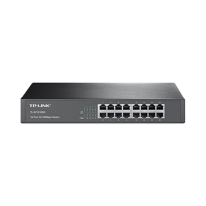 Switch no administrable de 16 puertos 10|100 Mbps de escritorio y para montaje en rack