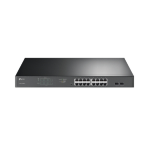 Switch JetStream de 16 puertos 10|100|1000Mbps y PoE af|at, 2 puertos SFP hasta 192W.