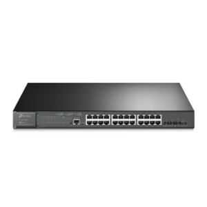 Switch L2+ Omada PoE+ | 24 Puertos PoE+ 10|100|1000 Mbps | 4 Puertos SFP+ 10G | 2 Puertos Consola (RJ45 y microUSB) | Administración Centralizada Omada o Stand-Alone | Multicast IGMP | Presupuesto PoE 384W | Montaje en Rack | (SG3428XMP)