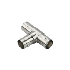 Adaptador en T para 75 Ohm de triple conectores BNC Hembras, Níquel| Oro| Teflón.