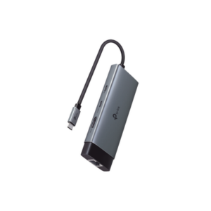 Adaptador HUB 6 en 1, 1 puerto USB-C entrada, 1 puerto HDMI 4K, 1 puerto Ethernet Gigabit, 1 puerto USB-C y 2 puertos USB-A