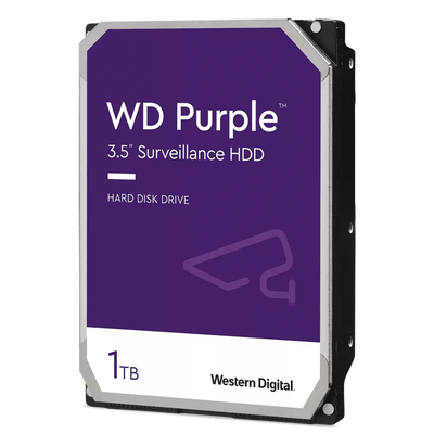 Disco Duro Purple de 1 TB | 5400 RPM | Optimizado para Soluciones de Videovigilancia | Uso 24-7 | 3 Años de Garantia