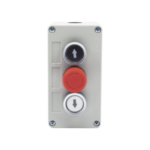 Botonera Triple con Boton de Stop Tipo Enclavado | Para Barreras Vehiculares, Operadores Corredizos y Abatibles.