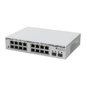 Switch MikroTik con 16 Puertos Gigabit Ethernet | 2 Puertos SFP+ 10G | Filtrado MAC y VLANs | SwOS Configuración Web