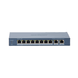 Switch PoE+ | No Administrable | 7 Puertos 10|100 Mbps 802.3 af|at (30 W) | 1 Puerto 10|100 Mbps Hi-PoE (90 W) | 2 Puertos 1000 Mbps Uplink | Modo Extendido hasta 300 Metros | 110 Watts