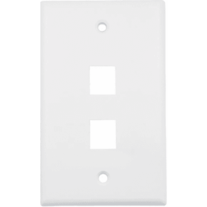 Placa de Pared (Face Plate) | 2 Puertos | Color Blanco | Caja con 20 Piezas | ABS