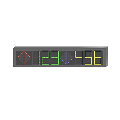 Panel LED de Estacionamiento Hikvision | 6 Dígitos con 2 Flechas | 7 Colores RGB | Comunicación RS485 y RJ45 | Display en Tiempo Real | Iconos Especiales | Montaje por Suspensión