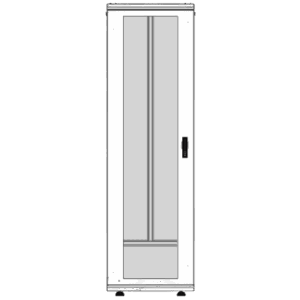 Gabinete Rack 42 Unidades | Piso 19 Pulgadas | Puerta Cristal Templado | Capacidad Carga 1000 Kg | Acero Calibres 16-18-20 | Ventilación Superior | Ruedas y Niveladores | Cerradura Seguridad