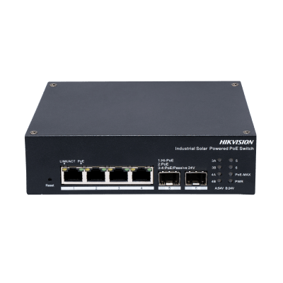 Switch Industrial con UPS | Administrable Gigabit | 3 Puertos Gigabit PoE+ (30 W) + 1 Puertos Gigabit PoE++ (90 W) | 2 Puertos SFP | 120 W Total | 48 a 57 VCD | Ideal para Proyectos | 300 Metros de Distancia