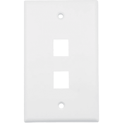 Placa de Pared (Face Plate) | 2 Puertos | Color Blanco | Caja con 20 Piezas | ABS