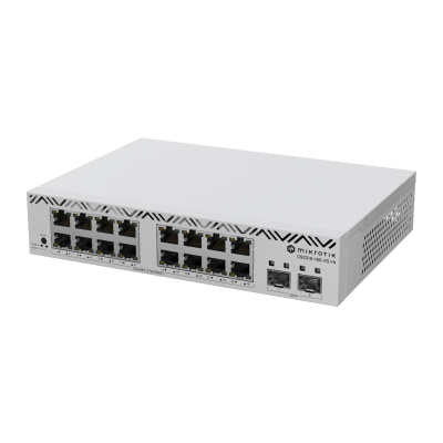 Switch MikroTik con 16 Puertos Gigabit Ethernet | 2 Puertos SFP+ 10G | Filtrado MAC y VLANs | SwOS Configuración Web