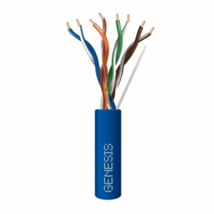 Bobina de Cable de 305 Metros (1000 Pies) | UTP Cat6 Riser | Color Azul | UL, CMR, Probado a 350 MHz | Para Aplicaciones de CCTV, Redes de Datos IP Megapixel | Control RS485