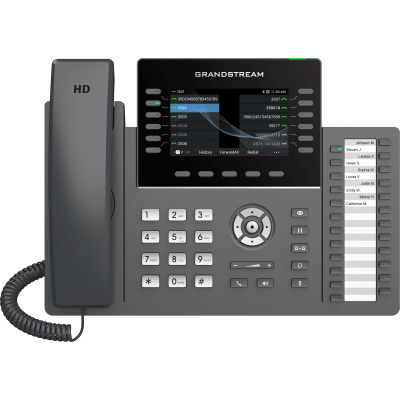 TELÉFONO IP PROFESIONAL DE 12 LÍNEAS | 24 TECLAS DE EXTENSIÓN PROGRAMABLES | WI-FI 6 | POE INTEGRADO | PANTALLA LCD 4.3 PULGADAS | SEGURIDAD DE NIVEL EMPRESARIAL | BLUETOOTH INTEGRADO | COMPATIBLE CON GDMS | AUDIO HD CON NOISE-SHIELD