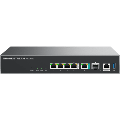Dispositivo de Convergencia de Redes GCC6020 | Router VPN | Firewall de Próxima Generación | IP PBX | Switch de Red | 4 Puertos Gigabit Ethernet | 1 Puerto SFP+ 10 Gigabit | 1 Puerto 2.5 Gigabit | Administración en la Nube GDMS | Mont
