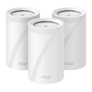 KIT 3 Routers Inalámbrico MESH Interior para Hogar | Triple Banda Wi-Fi 7 BE9300 Mbps | 2 Puerto 2.5 Gigabit WAN|LAN | 4 Antenas Internas | Operación Multi-Link MLO | Administración Mediante la App Deco (iOS, Android) | HomeShield