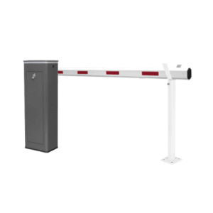 Kit de Barrera Vehicular Derecha y Brazo Telescópico de Hasta 5.5 m | Finales de Carrera Ajustables por Programación | Movimiento Fluido | Diseño Elegante Color Gris | Con Corona Led Semaforizada