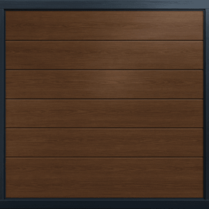 Puerta de Garage de Alta Calidad | Linea Central | Imitacion madera | oscura | 12x8 pies | AISLADA | Estilo Americana.