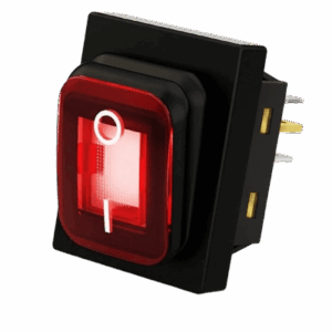 Interruptor tipo Switch con Led Color Rojo | IP65 | Diseño Industrial | NO, COM, NC | Terminales tipo F1