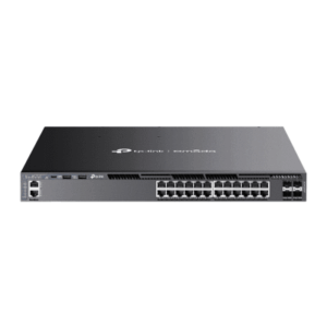 Switch Omada L3 SDN Administrable | 24 puertos PoE af|at Gigabit y 4 puertos SFP+ | Presupuesto PoE 720W | Funciones RIP, VRRP, Servidor DHCP | Administración centralizada OMADA | Fuente Redundante