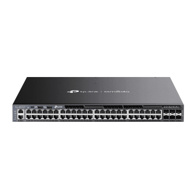 Switch Omada L3 SDN Administrable | 48 puertos Gigabit y 6 puertos SFP+ | Presupuesto PoE 1440 W | Funciones RIP, VRRP, Servidor DHCP | Administración centralizada OMADA | Fuente Redundante