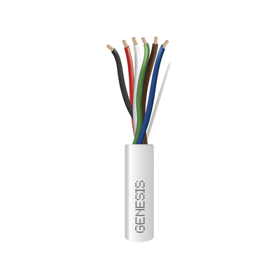 Bobina de 305 Metros (1000 Pies) | Cable de Cobre | 6 x 22 AWG | Riser | Tipo CMR-CL3R | Para Aplicaciones de Control de Acceso | Alarmas de Intrusión | Automatización | Interfonos y TV Porteros