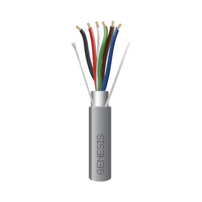 Bobina de 305 Metros (1000 Pies) de Cable 6 x 22 AWG | Blindado | Plenum de Color Gris | Aplicaciones de Audio, Seguridad y Control