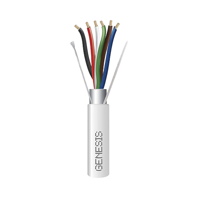 Carrete de 305 Metros (1000 Pies) | Cable de Cobre | 6 x 18 AWG | Plenum | Color Blanco | Blindado | Para Aplicaciones de Alarmas de Intrusión | Control de Acceso | Automatización | Interfonos y Tv Porteros