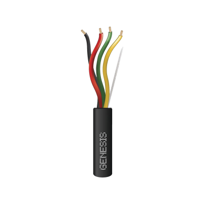 Carrete de Cable de 305 Metros (1000 Pies) | 4 x 14 AWG | Cable Direct Burial | Color Negro | Para Uso en Intemperie | Uso en Aplicaciones en Sistemas de Detección de Incendio y Sistemas de Evacuación
