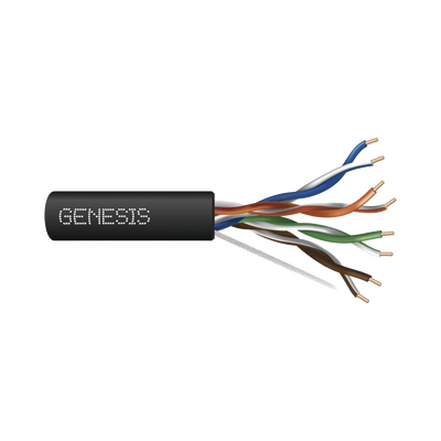 Bobina de Cable de 305 Metros (1000 Pies) UTP Cat6 RISER | Color Negro | UL, CMR SPNLS, Probado a 350 Mhz | Para Aplicaciones de CCTV, Redes de Datos, IP Megapixel, Control RS485