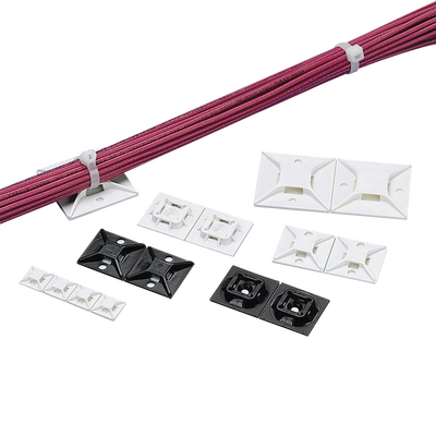 Montaje-Sujetador Para Cable de 4 Vías, con Adhesivo, 25.4 x 25.4mm (1in x 1in), Color Blanco, Uso en Interior, 1 pieza - Image 2