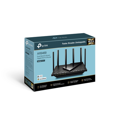 Router WiFi 6 Doble Banda | AX5400 MU-MIMO 4X4 y OFDMA | 1 puerto WAN 10|100|1000 Mbps | 4 puertos LAN 10|100|1000 Mbps | 1 puerto USB 3.0 | 6 potentes antenas | Administración App (Tether) o Página web | Protección HomeShield - Image 4