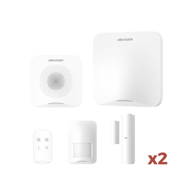 (AX HOME) KIT de Alarma AX HOME | Incluye: 1 Hub con batería de respaldo | 1 Llavero | 1 PIR | 2 Contactos Magnéticos | 1 Sirena | Wi-Fi | 3G|4G | Compatible con Hik-Connect P2P y Hik-Partner PRO