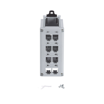 Panel de Parcheo Modular para Cobre, de Instalación en Riel DIN Estándar de 35 mm (1.38 pulgadas), 8 Puertos Mini-Com, Color Gris - Image 4