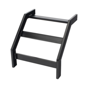 Curva Vertical Exterior de 90° para Escalera Tubular de 1.5" de Peralte y 12" de Ancho, Acabado con Pintura Epóxica Color Negro, Incluye Coples y Tornillería