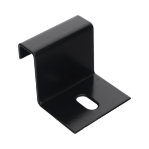 Grapa de Fijación para Escalera Tubular de 1.5" de Peralte y 12" de Ancho, Acabado con Pintura Epóxica Color Negro, Ideal para la Sujeción Segura de la Escalera Tubular a la Estructura